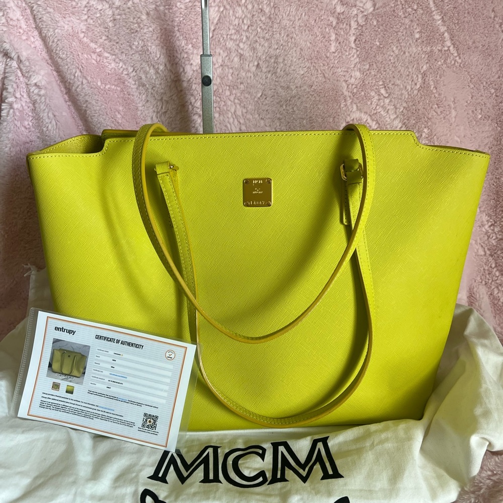 MCM Vibrant Yellow Tote - Picture 1 of 16
